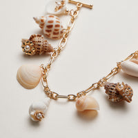 Seashell Charm Bracelet | Pearl & Silver Chain Jewelry