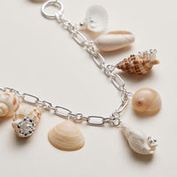 Seashell Charm Bracelet | Pearl & Silver Chain Jewelry