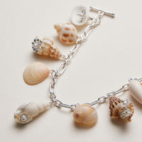 Seashell Charm Bracelet | Pearl & Silver Chain Jewelry