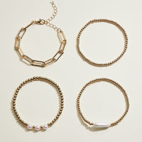 Gold and Pearl Mix Stackable Bracelet Set | Stackable Jewelry
