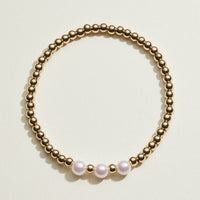Gold and Pearl Mix Stackable Bracelet Set | Stackable Jewelry