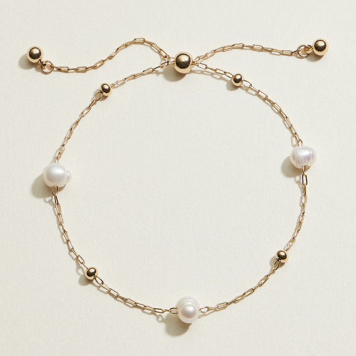 Freshwater Pearl Orbit Bolo Bracelet | Pearl Jewelry