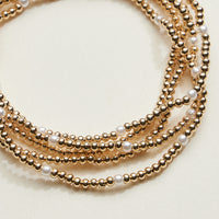 Beaded Stretch Bracelet Set with Pearl Accent | Stackable Jewelry