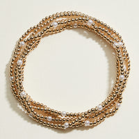 Beaded Stretch Bracelet Set with Pearl Accent | Stackable Jewelry