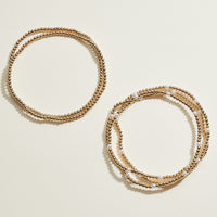 Beaded Stretch Bracelet Set with Pearl Accent | Stackable Jewelry