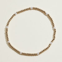 Beaded Stretch Bracelet Set with Pearl Accent | Stackable Jewelry