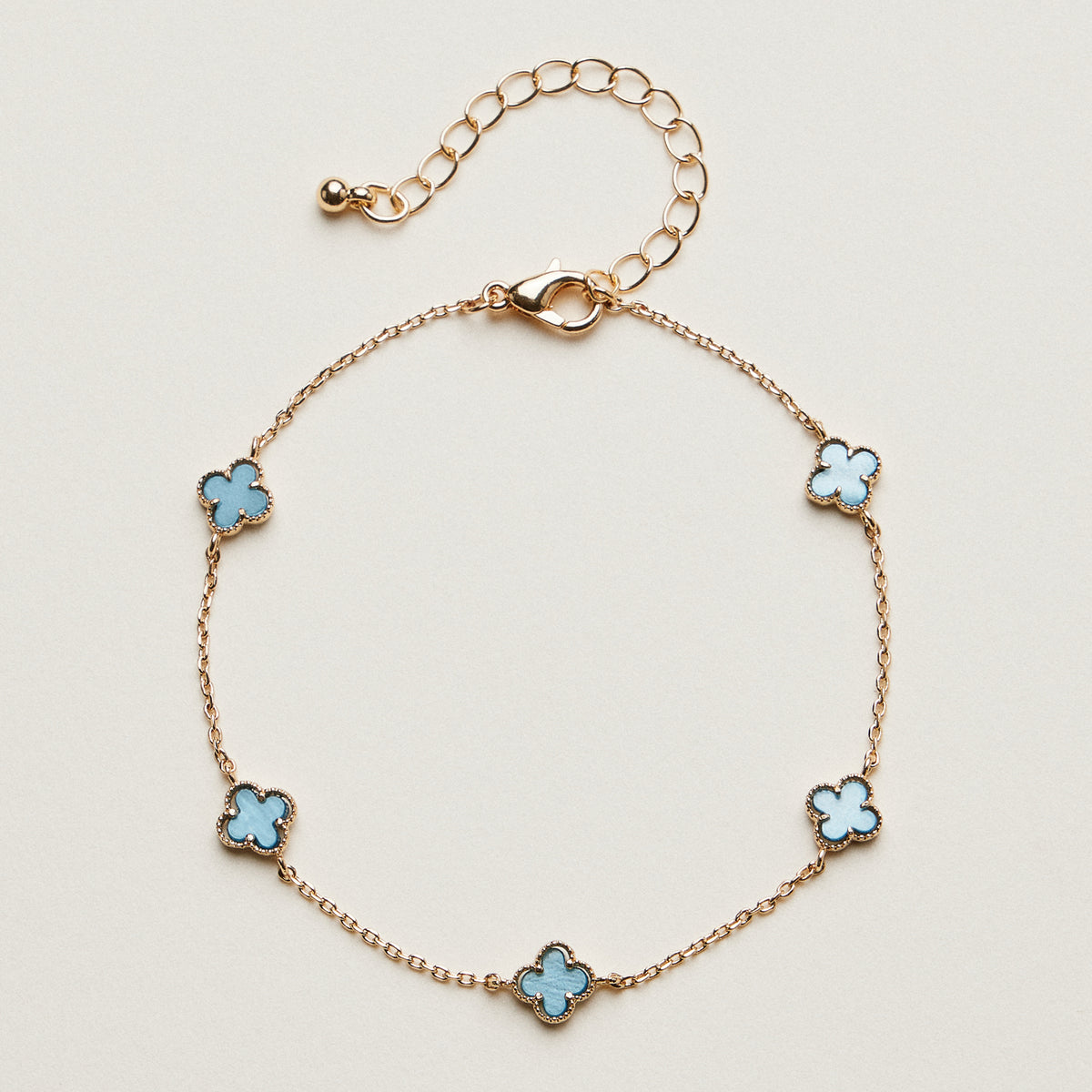 Mini Quatrefoil Station Bracelet | Delicate Multi Charm Jewelry