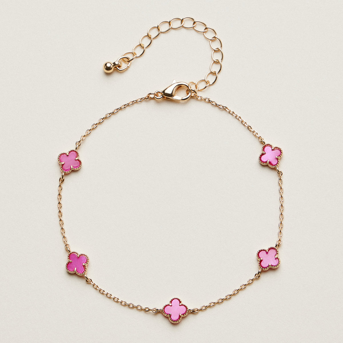 Mini Quatrefoil Station Bracelet | Delicate Multi Charm Jewelry