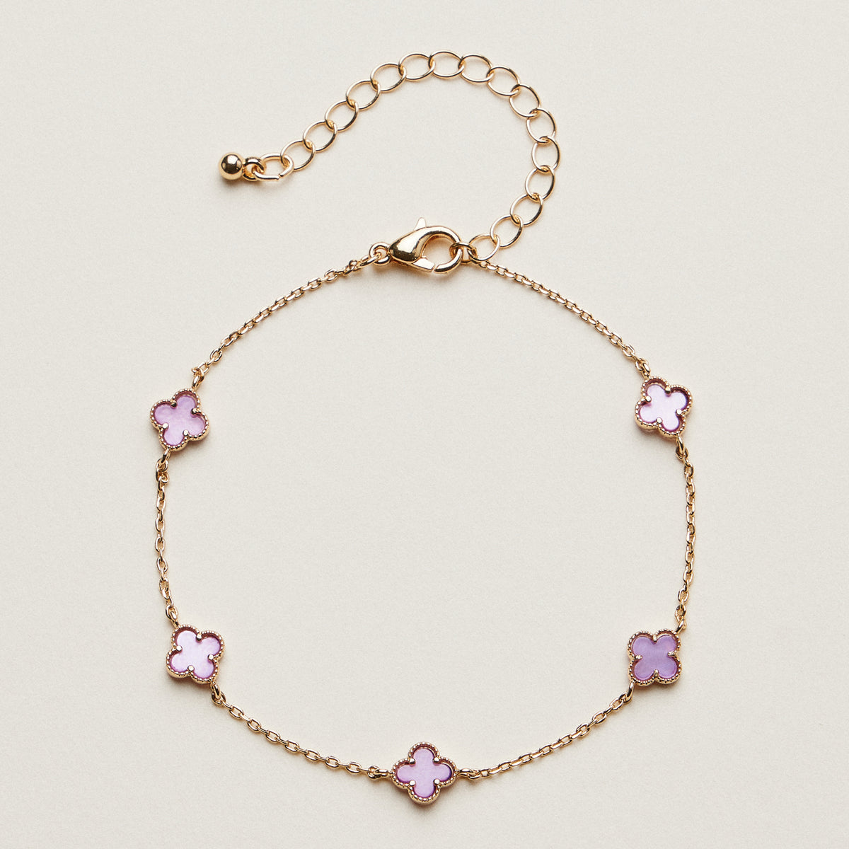 Mini Quatrefoil Station Bracelet | Delicate Multi Charm Jewelry