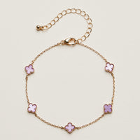 Mini Quatrefoil Station Bracelet | Delicate Multi Charm Jewelry