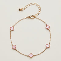 Mini Quatrefoil Station Bracelet | Delicate Multi Charm Jewelry