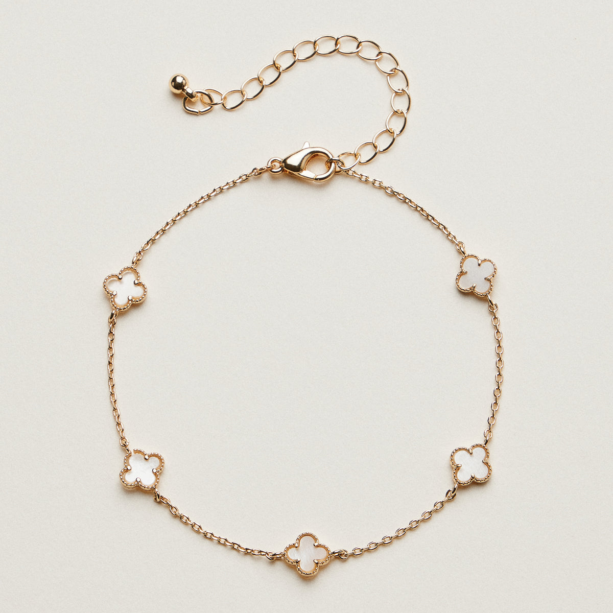 Mini Quatrefoil Station Bracelet | Delicate Multi Charm Jewelry