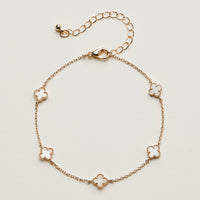 Mini Quatrefoil Station Bracelet | Delicate Multi Charm Jewelry