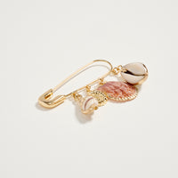 Coastal Shell Charm Safety Gold Pin Brooch