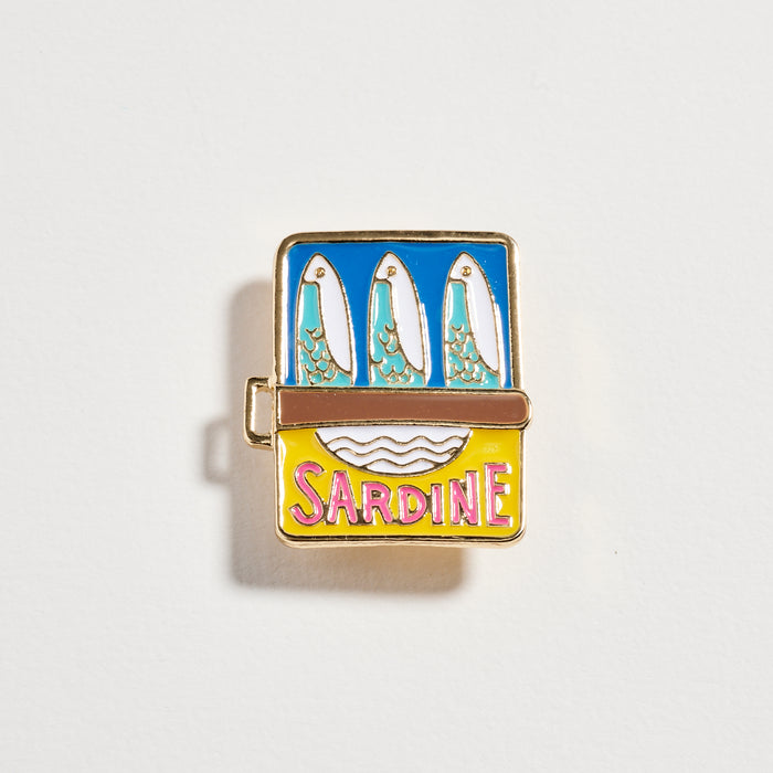 Enamel Quirky Brooch Pin -- Sardine Can
