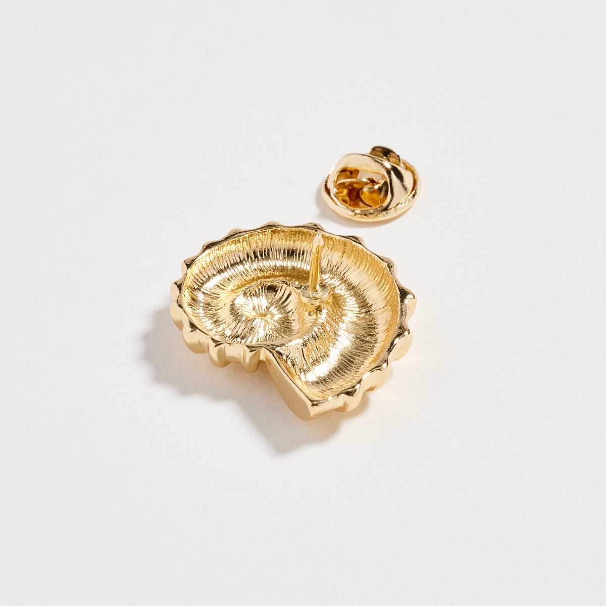 Gold Nautilus Shell Brooch Pin – Vintage Inspired Spiral Statement Lapel Pin
