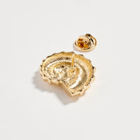 Gold Nautilus Shell Brooch Pin – Vintage Inspired Spiral Statement Lapel Pin