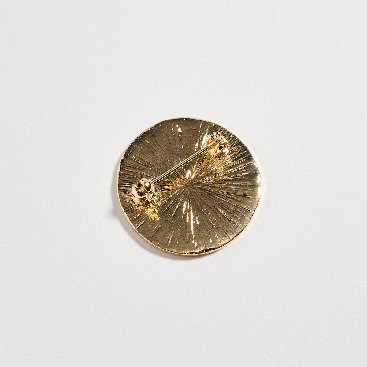 Gold Tone Orange Slice Brooch with Enamel Detail – Citrus Fruit Statement Pin