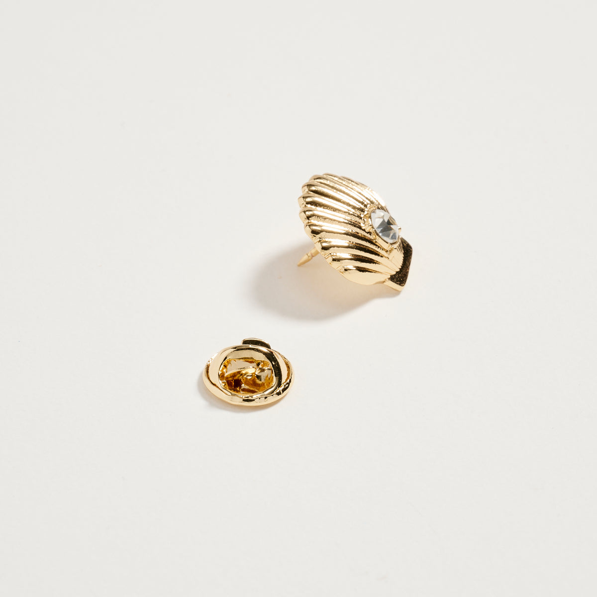 Gold Seashell & Conch Brooch Pin Set – Rhinestone Shell, Cowrie & Spiral Shell Statement Pins (4-Piece Coastal Collection)