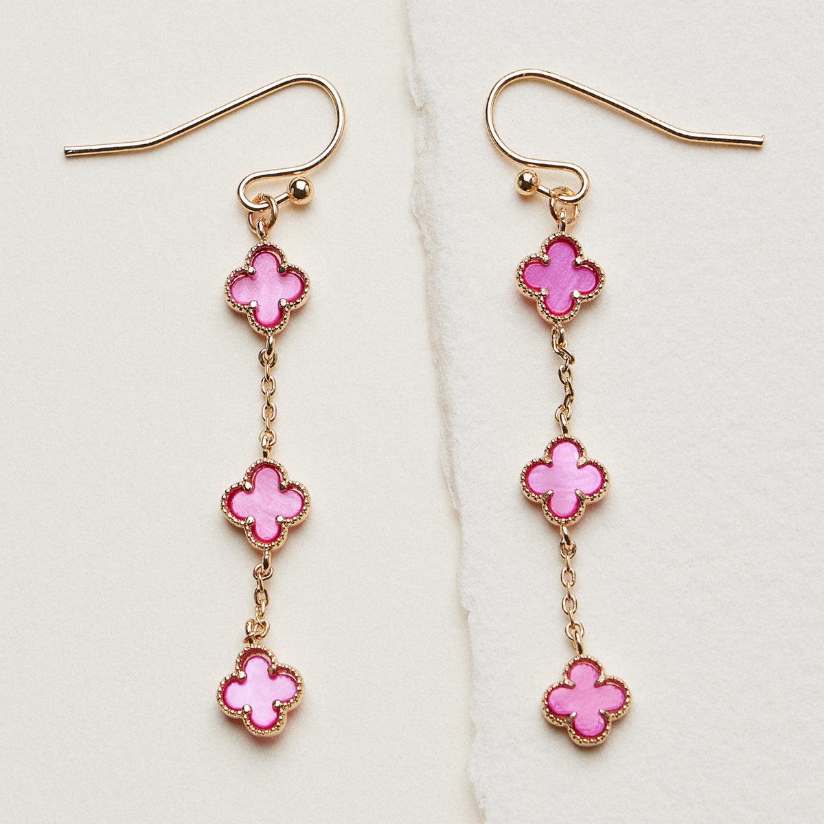 Mini Quatrefoil Dangle Earrings | Delicate Charm Jewelry