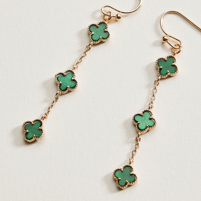 Mini Quatrefoil Dangle Earrings | Delicate Charm Jewelry