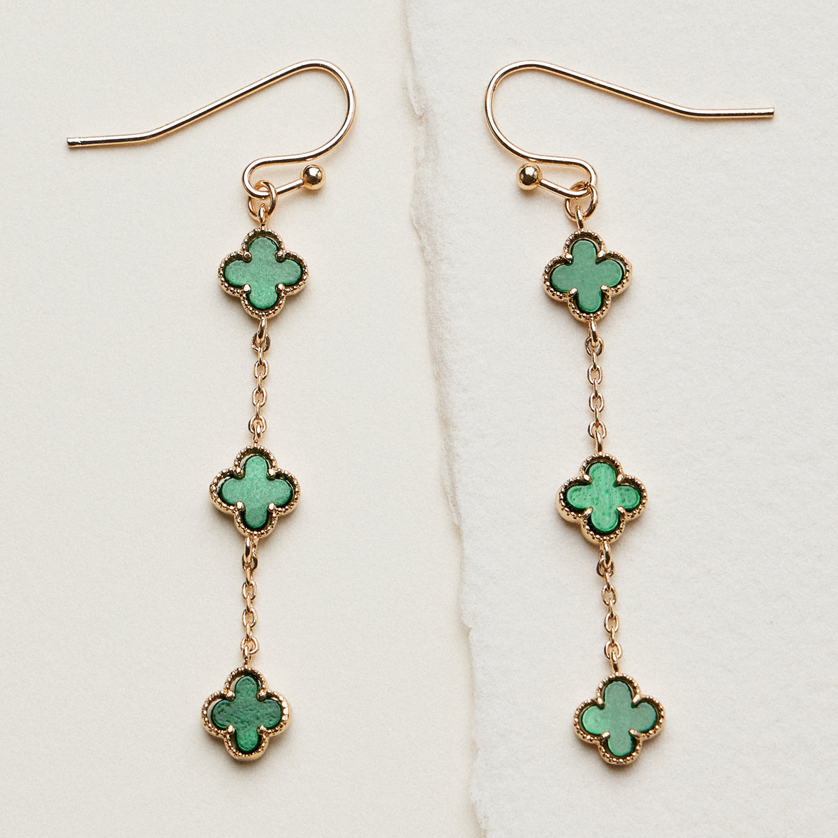 Mini Quatrefoil Dangle Earrings | Delicate Charm Jewelry