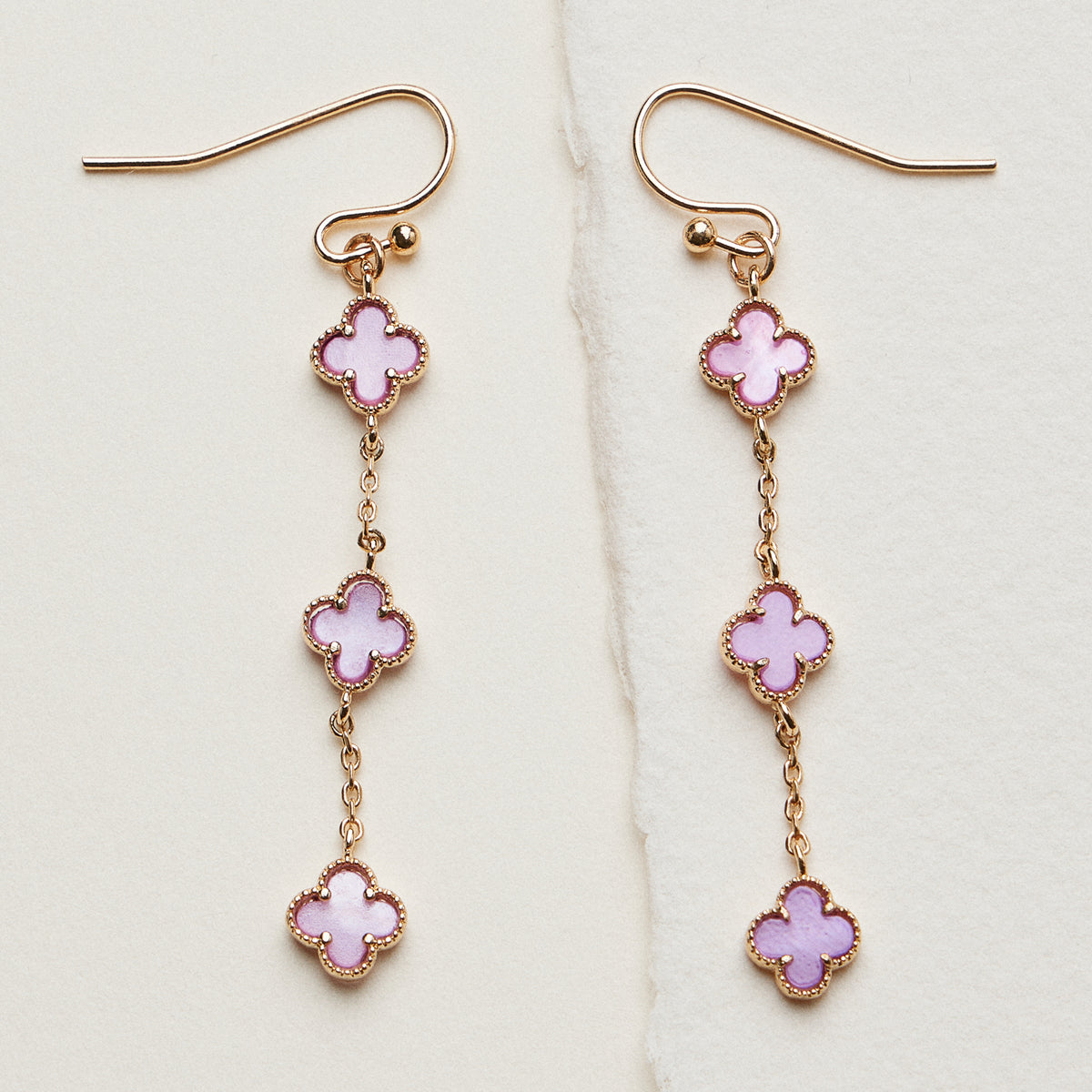 Mini Quatrefoil Dangle Earrings | Delicate Charm Jewelry
