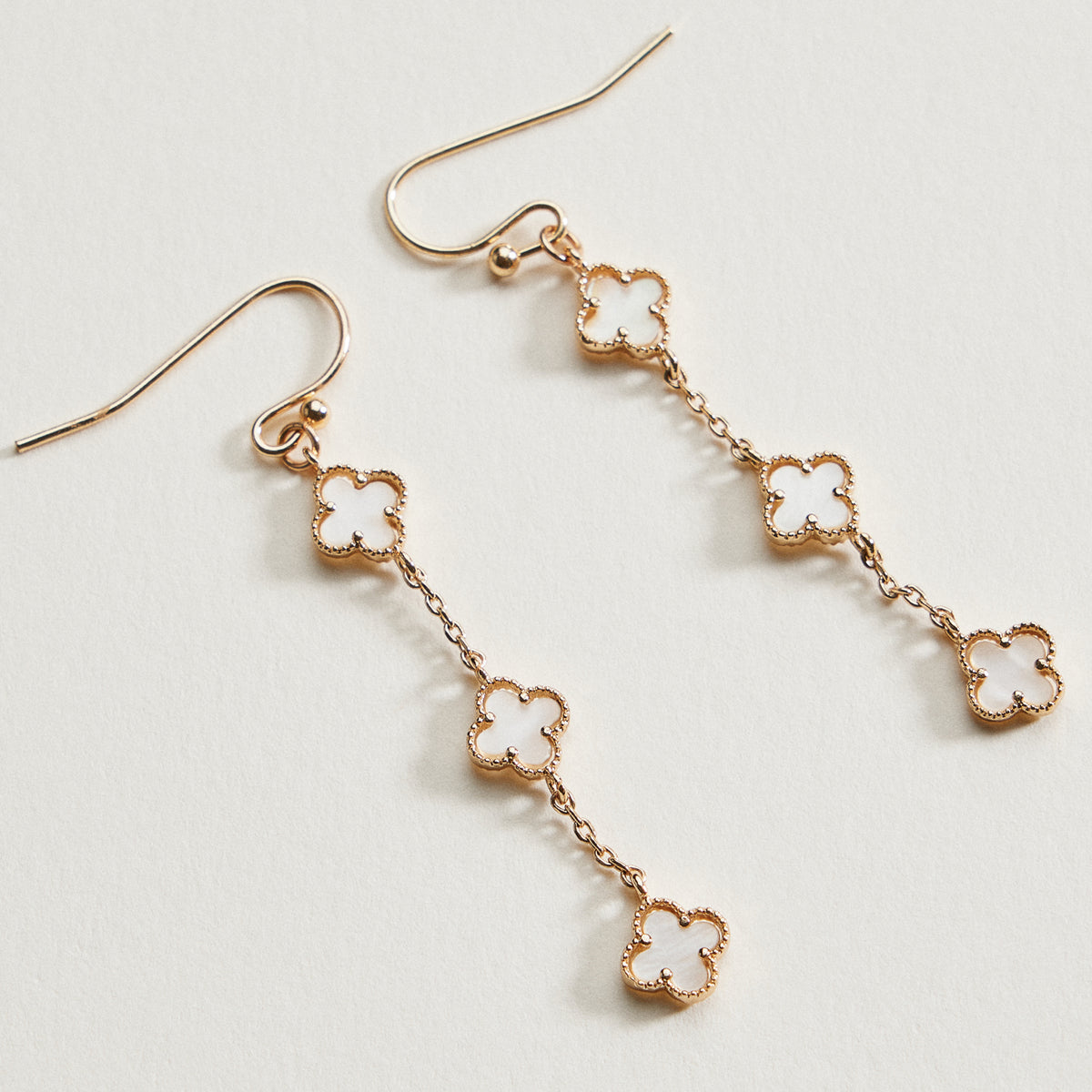 Mini Quatrefoil Dangle Earrings | Delicate Charm Jewelry