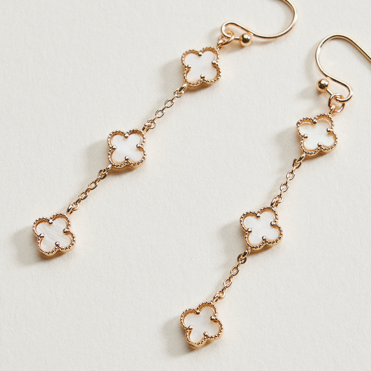Mini Quatrefoil Dangle Earrings | Delicate Charm Jewelry