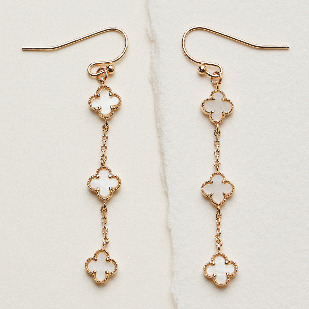 Mini Quatrefoil Dangle Earrings | Delicate Charm Jewelry