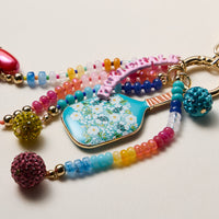 Colorful Pickleball Paddle Keychain – Beaded Bag Charm