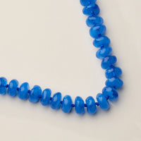 Chunky Translucent Glass Bead Necklace with Adjustable Chain – Handmade Statement Jewelry