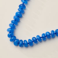 Chunky Translucent Glass Bead Necklace with Adjustable Chain – Handmade Statement Jewelry