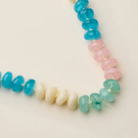 Chunky Translucent Glass Bead Necklace with Adjustable Chain – Handmade Statement Jewelry