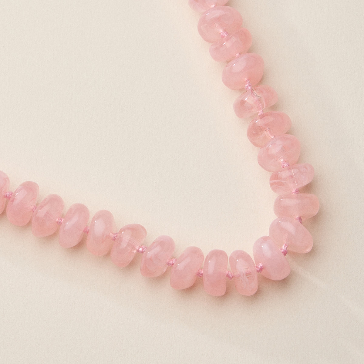 Chunky Translucent Glass Bead Necklace with Adjustable Chain – Handmade Statement Jewelry