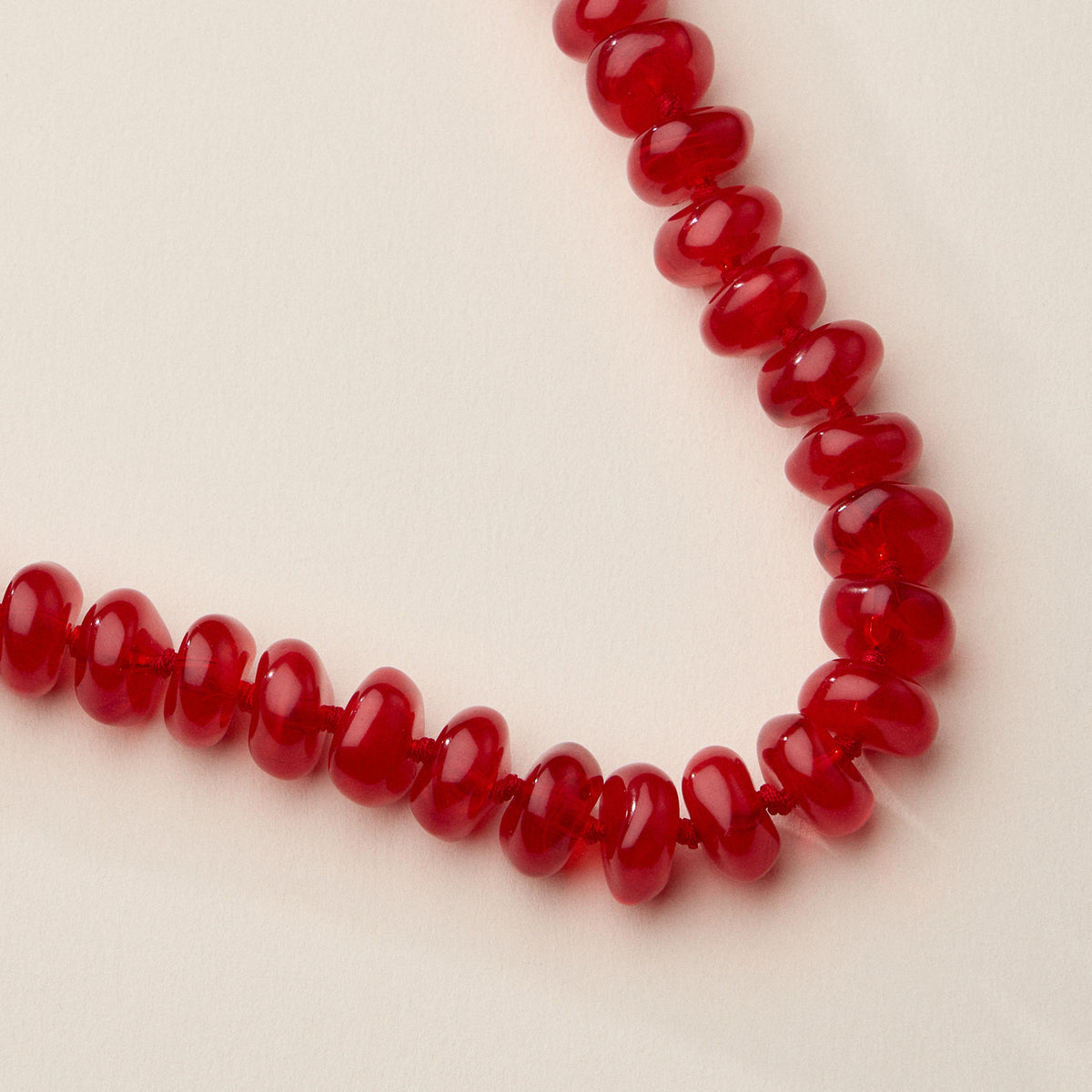 Chunky Translucent Glass Bead Necklace with Adjustable Chain – Handmade Statement Jewelry