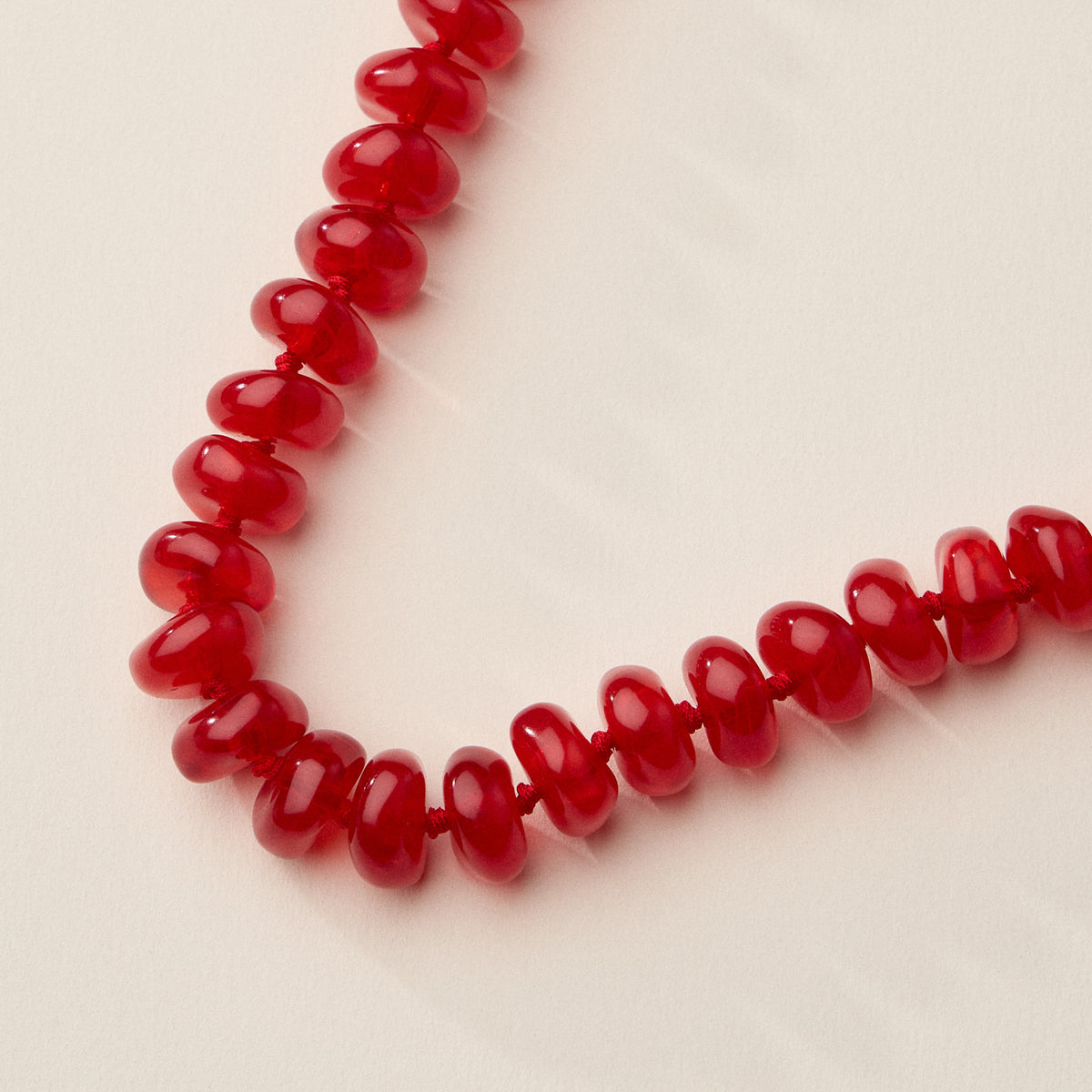 Chunky Translucent Glass Bead Necklace with Adjustable Chain – Handmade Statement Jewelry