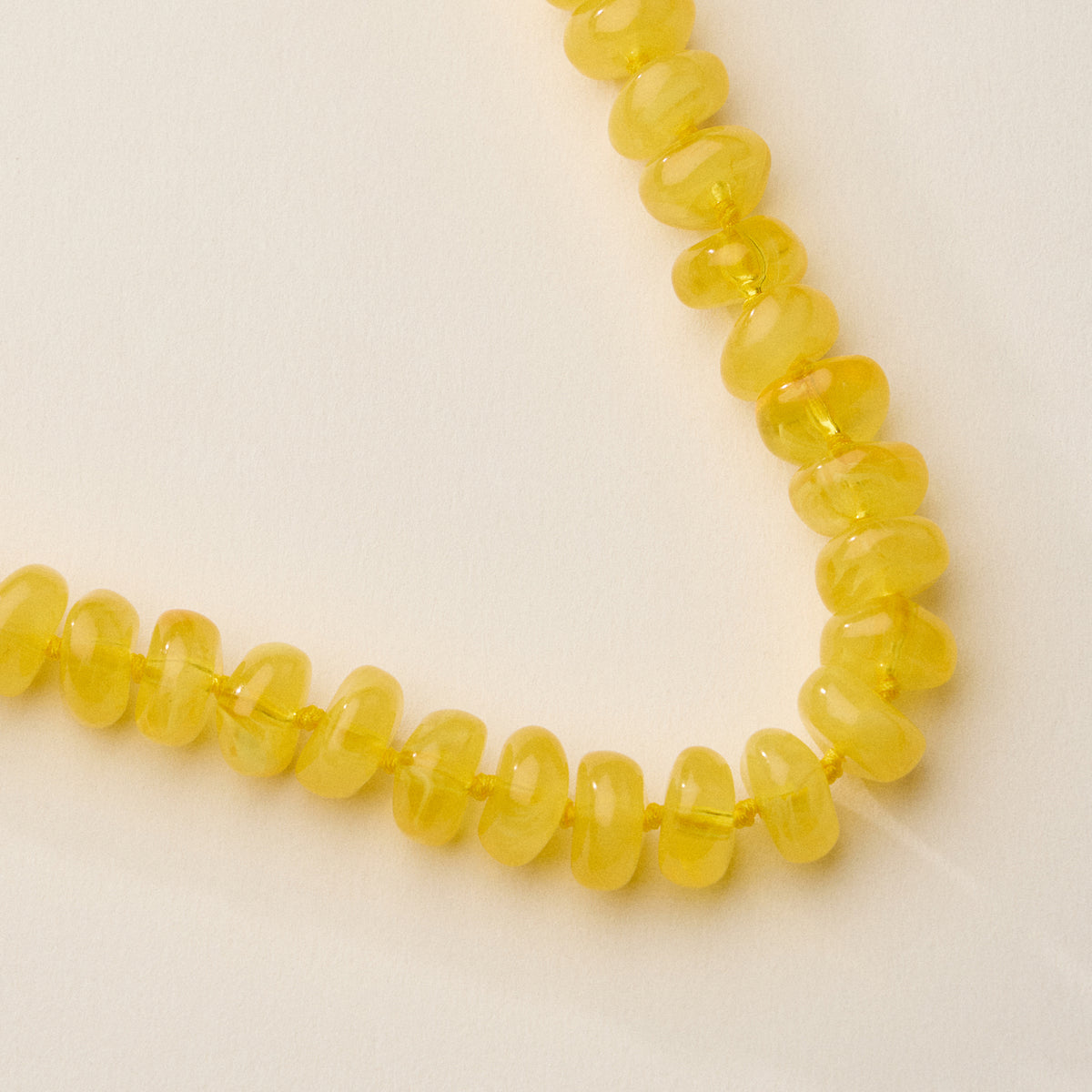 Chunky Translucent Glass Bead Necklace with Adjustable Chain – Handmade Statement Jewelry