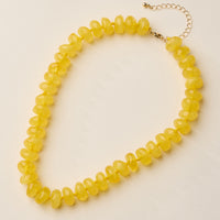Chunky Translucent Glass Bead Necklace with Adjustable Chain – Handmade Statement Jewelry