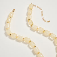 Colorful Beaded Heart Necklace – Multi-Color Barrel Bead Statement Necklace for Women