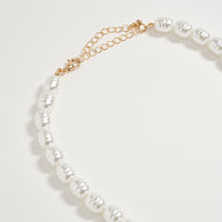 Freshwater Pearl Strand Necklace with Iridescent Shell Pendant – Gold Clasp Adjustable Statement Necklace