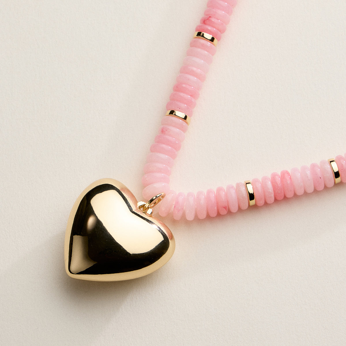 Gold Heart Pendant Beaded Necklace – Colorful Stone Choker with Adjustable Chain