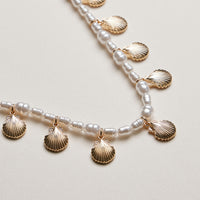 Pearl Shell Charm Necklace — Gold/Silver