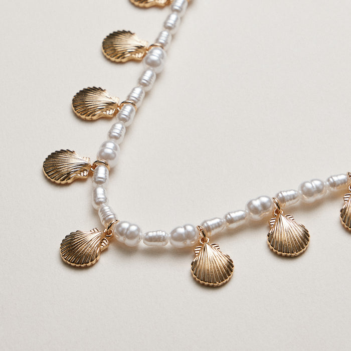 Pearl Shell Charm Necklace — Gold/Silver