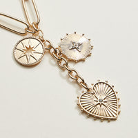 Heart And Stars Celestial Lariat Necklace | Stackable Jewelry
