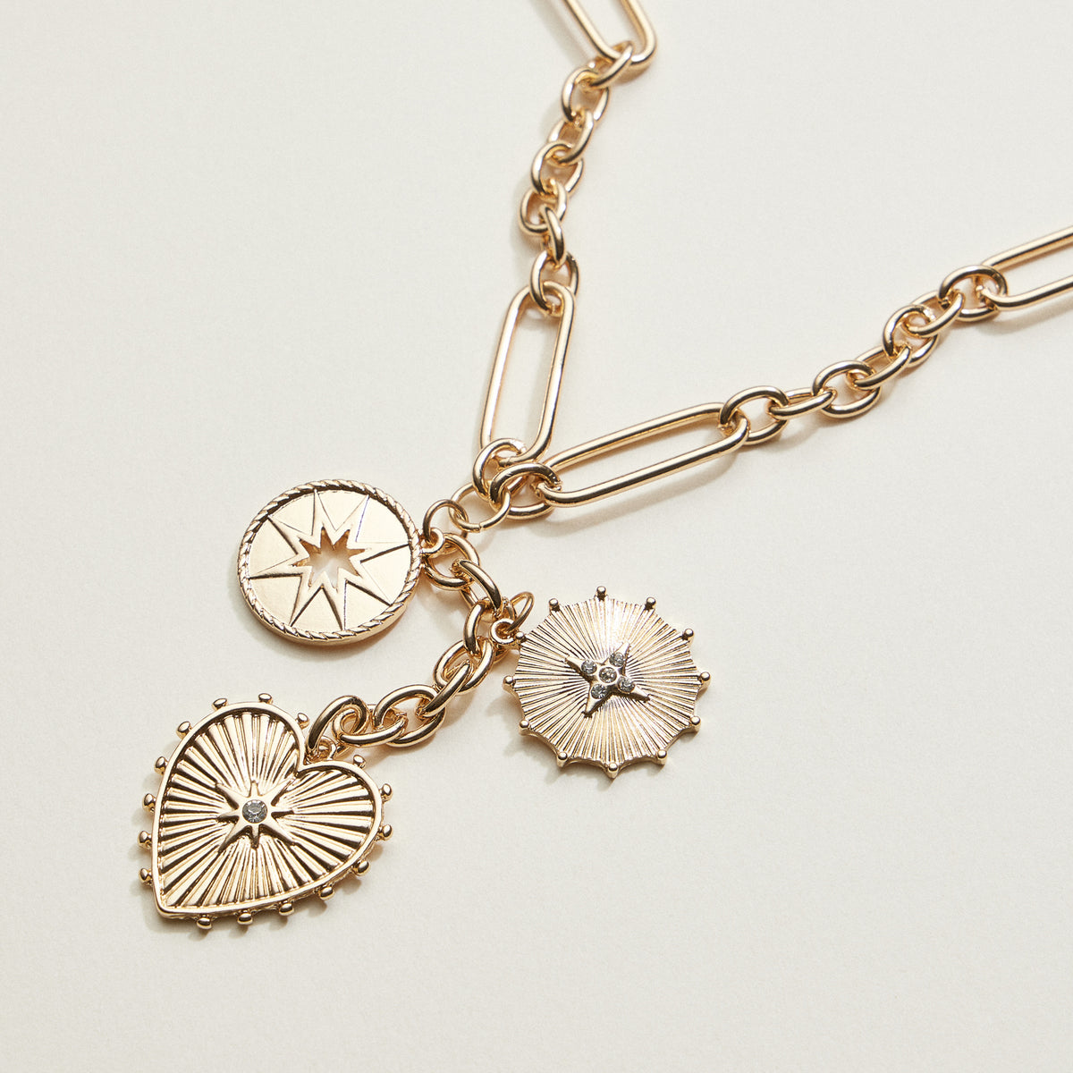 Heart And Stars Celestial Lariat Necklace | Stackable Jewelry