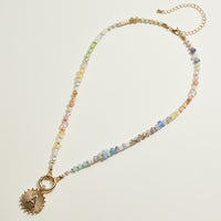Multi-colored Beaded Initial Charm Necklace | Personalized Jewelry
