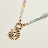Multi-colored Beaded Initial Charm Necklace | Personalized Jewelry