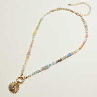 Multi-colored Beaded Initial Charm Necklace | Personalized Jewelry