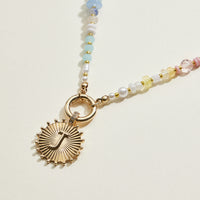 Multi-colored Beaded Initial Charm Necklace | Personalized Jewelry